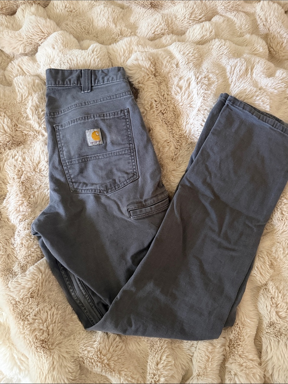 Carhartt Men's Charcoal Relaxed Fit Work Jeans